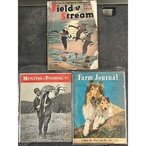 Vintage Magazines Field & Stream 1943, Hunting & Fishing 1943, Farm Journal 1949